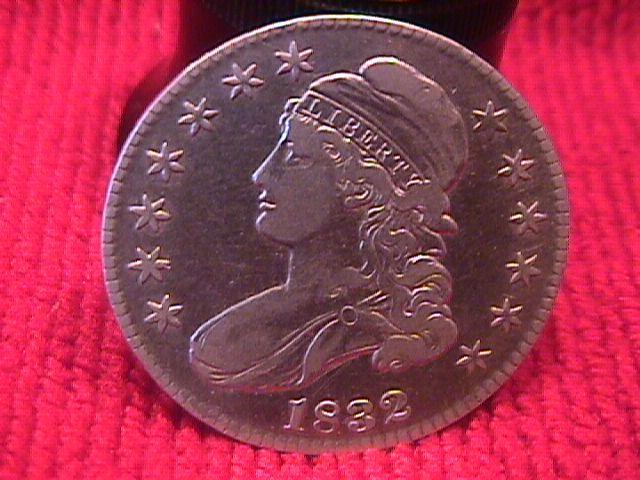 CAPPED BUST HALF DOLLAR DATED 1832 GRADED FINE-18