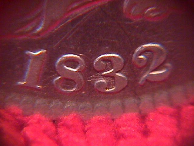 CAPPED BUST HALF DOLLAR DATED 1832 GRADED FINE-18