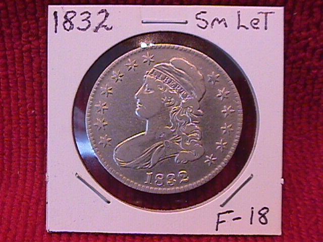 CAPPED BUST HALF DOLLAR DATED 1832 GRADED FINE-18