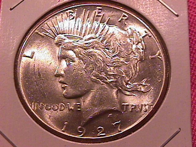 Peace Type Silver Dollar 1927 AU-58/ MS-63