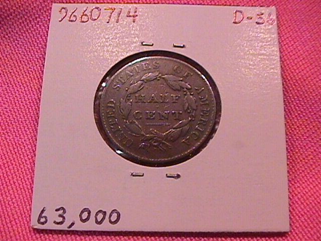 Half Cent Copper Coin Classic Head-1825 Very Fine 30 Condition