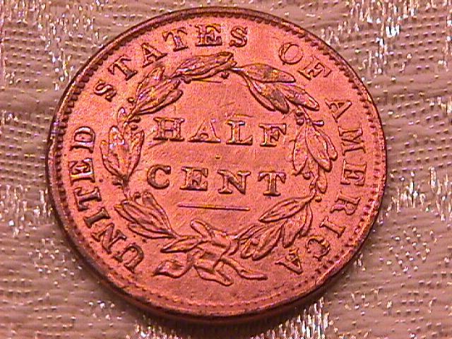 Half Cent Copper Coin Classic Head-1834 AU-50 Condition