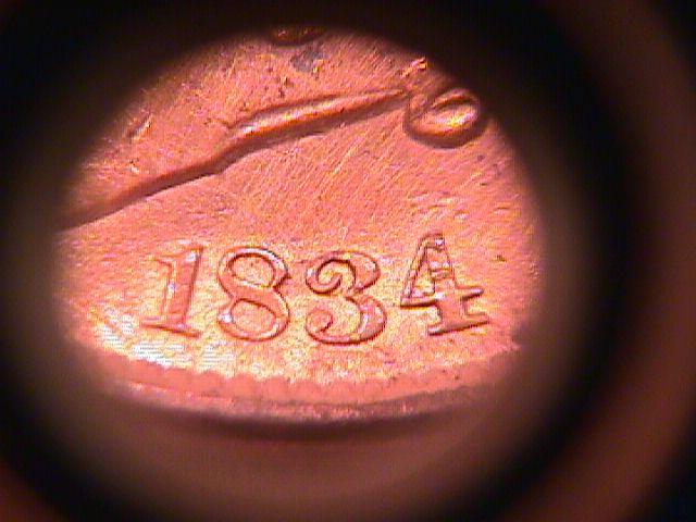 Half Cent Copper Coin Classic Head-1834 AU-50 Condition