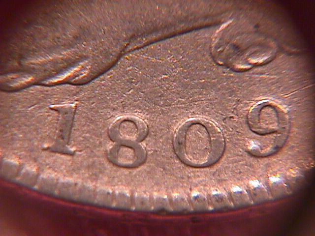 Capped Bust Silver Half Dollar 1809 VERY GOOD #10 Condition