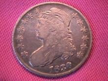 CAPPED BUST SILVER HALF DOLLAR DATED 1830 GRADED FINE-13