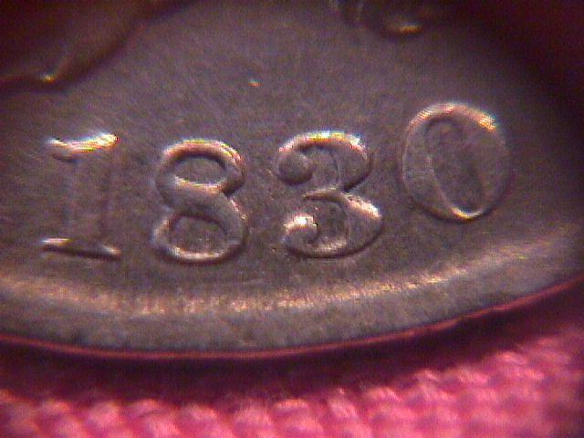 CAPPED BUST SILVER HALF DOLLAR DATED 1830 GRADED FINE-13