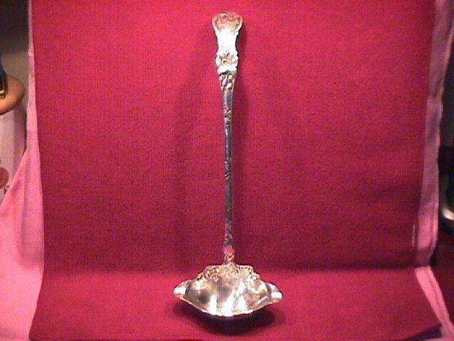 Wallace, 1835 Silverplate (Floral) Punch Ladle=Monogram (S)