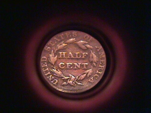 HALF CENT COPPER COIN BRAIDED HAIR-1855 VERY FINE-30 Condition