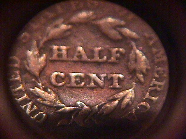 HALF CENT COPPER COIN BRAIDED HAIR-1855 VERY FINE-30 Condition