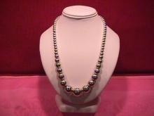 Impressive, Sterling, Graduated Bead Necklace