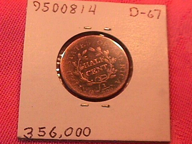 HALF CENT COPPER COIN DRAPED BUST HALF CENT -1806 VERY GOOD-10 Condition