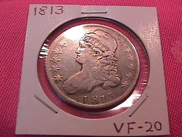 CAPPED BUST SILVER HALF DOLLAR DATED -1813 VERY FINE -20 Condition