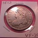 CAPPED BUST SILVER HALF DOLLAR DATED -1813 VERY FINE -20 Condition