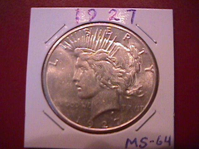 Peace Type Silver Dollar 1927 MS #-64 Condition