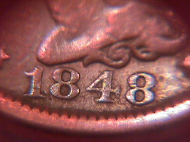 BRAIDED HAIR COPPER LARGE CENT 1848 GRADED FINE-15