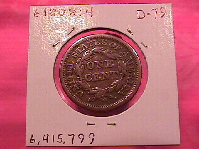 BRAIDED HAIR COPPER LARGE CENT 1848 GRADED FINE-15