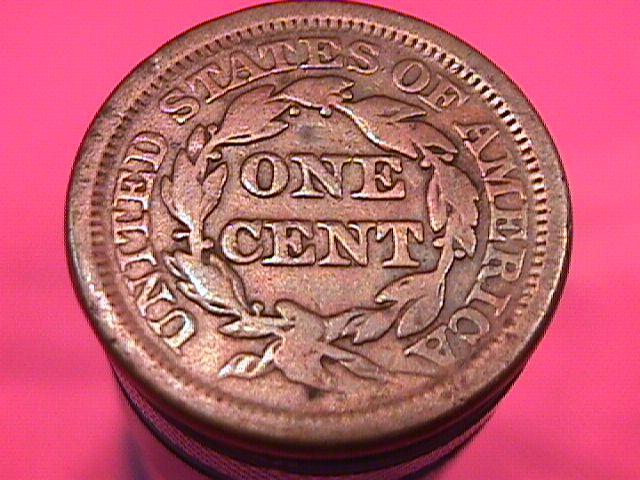 BRAIDED HAIR COPPER LARGE CENT 1853 GRADED GOOD-6