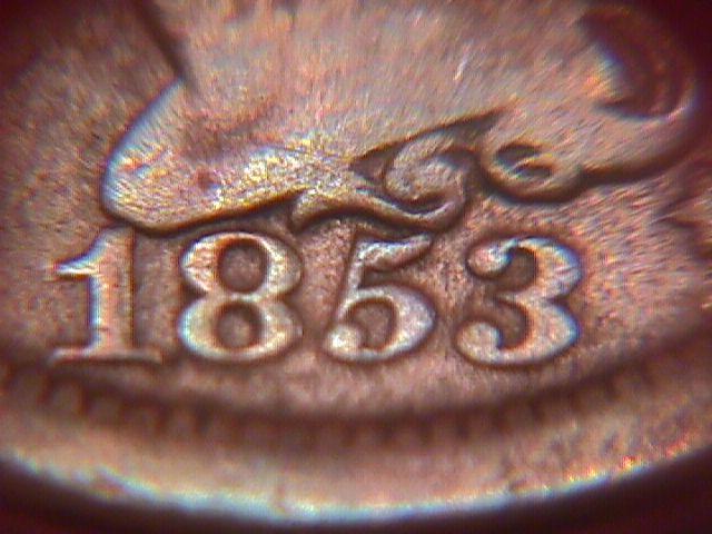 BRAIDED HAIR COPPER LARGE CENT 1853 GRADED GOOD-6