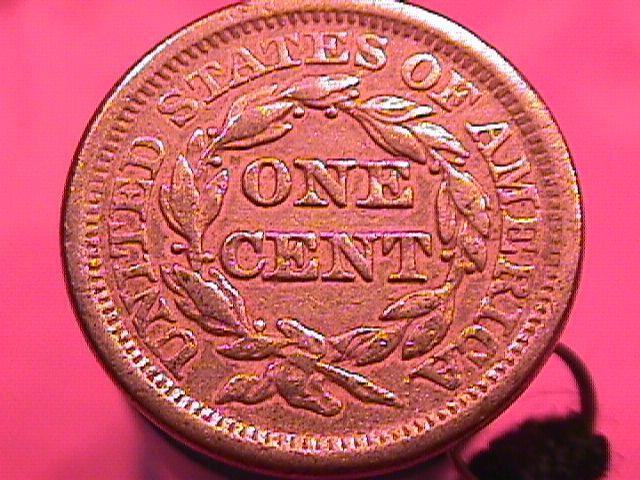 BRAIDED HAIR COPPER LARGE CENT 1856 GRADED ALMOST UNCIRCULATED-50