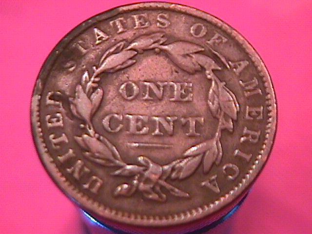 CORONET HEAD COPPER LARGE CENT 1837 GRADED FINE -15