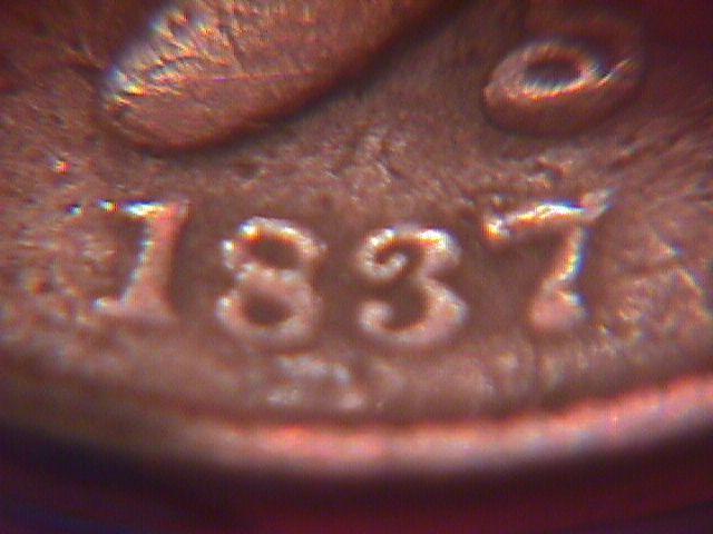 CORONET HEAD COPPER LARGE CENT 1837 GRADED FINE -15