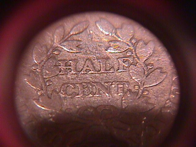 Draped Bust Copper Half Cent Coin Dated 1804 Fine-15 Condition