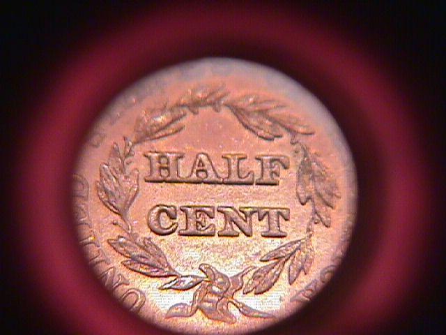 HALF CENT BRAIDED HAIR-1856 ALMOST UNCIRCULATED-58 Condition