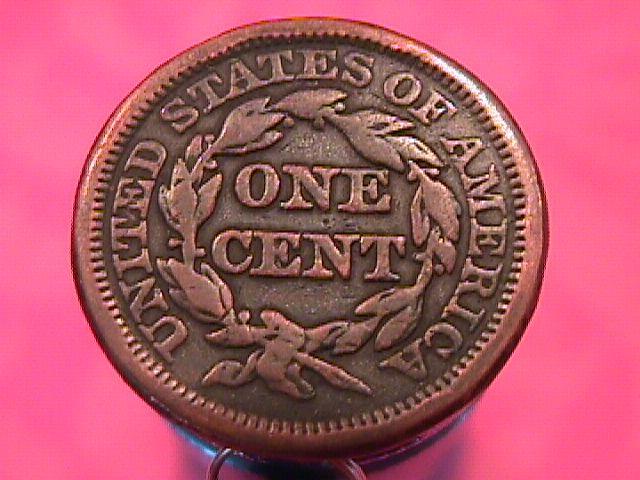 BRAIDED HAIR COPPER LARGE CENT 1848 GRADED FINE-12