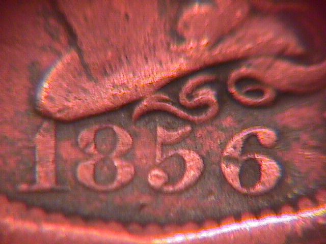 BRAIDED HAIR COPPER LARGE CENT 1856 GRADED EXTREMELY FINE-40