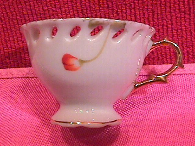 Neco, Pierced Rim, Miniature Cup & Saucer