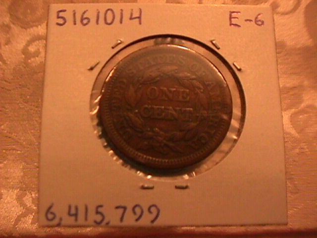 BRAIDED HAIR COPPER LARGE CENT DATED 1848 GRADED VERY FINE-35