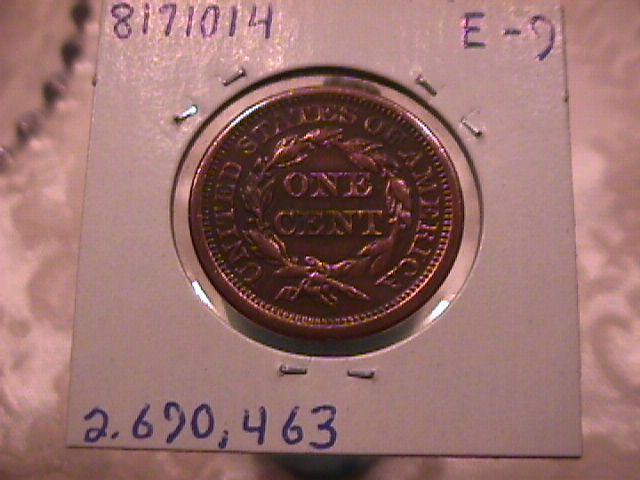 BRAIDED HAIR COPPER LARGE CENT DATED 1856 GRADED EXTREMELY FINE-45