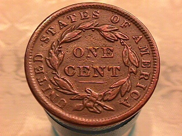 MATRON / YOUNG HEAD LARGE CENT DATED 1838 GRADED EXTREMELY FINE-40