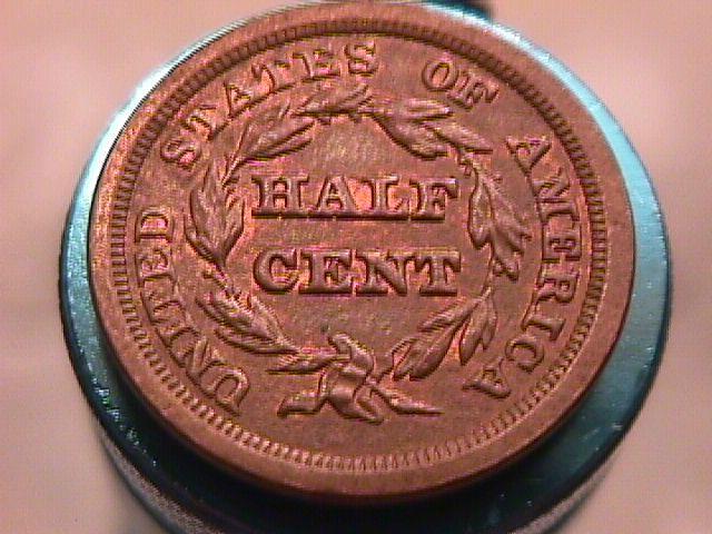 BRAIDED HAIR COPPER LARGE CENT DATED 1849 GRADED ALMOST UNCIRCULATED-50