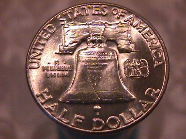 FRANKLIN SILVER HALF DOLLAR DATED 1963 GRADED MINT STATE-63