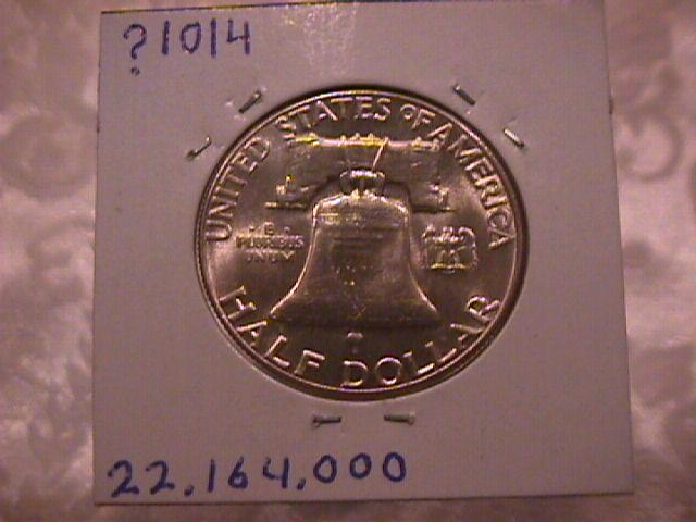 FRANKLIN SILVER HALF DOLLAR DATED 1963 GRADED MINT STATE-63