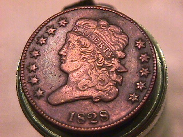 Classic Head Half Cent Coin 1828 EXTREMELY FINE-45 Condition