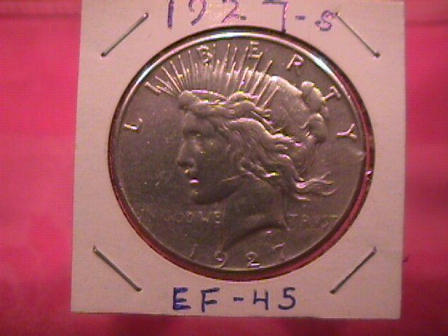 Peace Type Silver Dollar 1927-S EXTREMELY FINE #-45 Condition