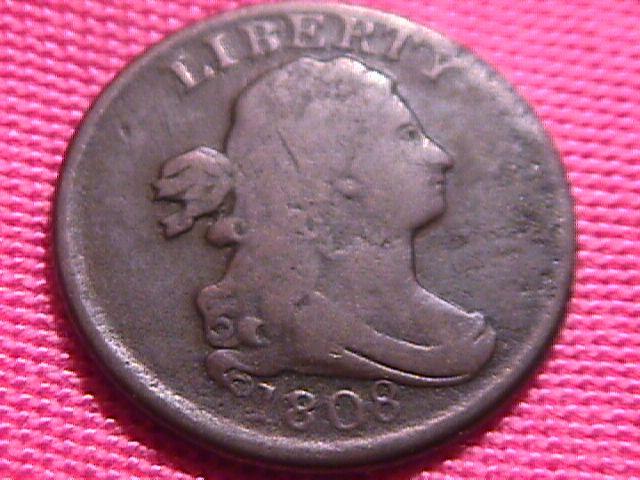 DRAPED BUST 1808 GRADED FINE