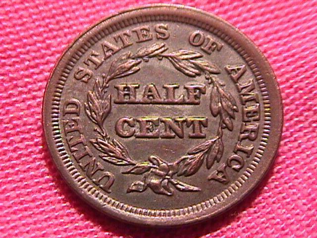 BRAIDED HAIR 1853 GRADED ALMOST UNCIRCULATEDTED-58