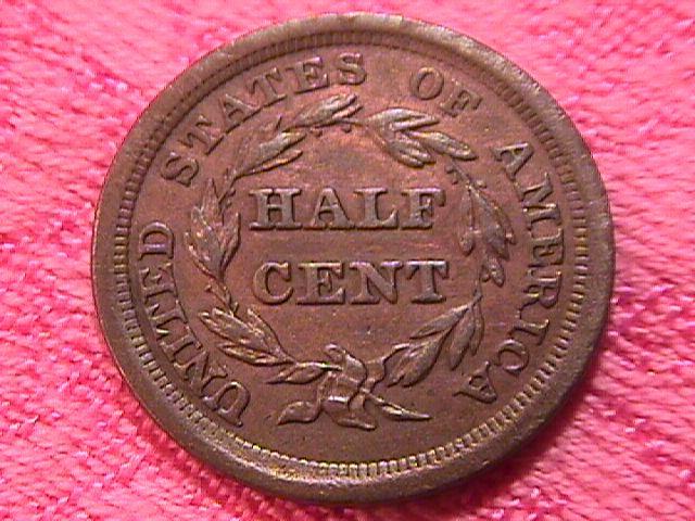 BRAIDED HAIR 1855 GRADED ALMOST UNCIRCULATED-50