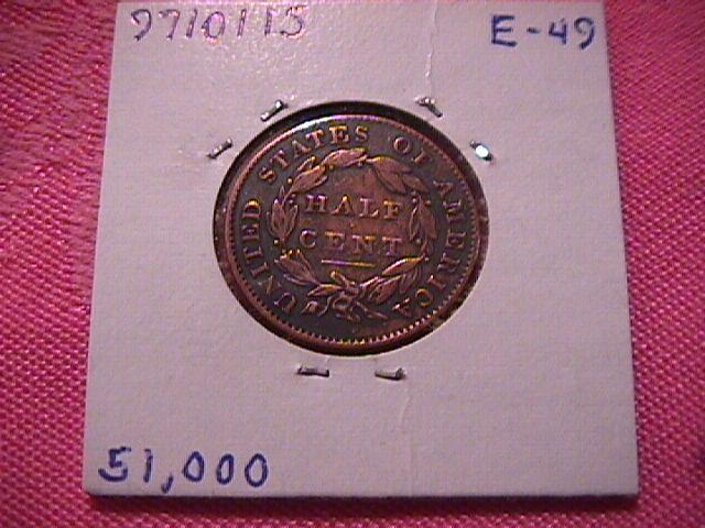 CLASSIC HEAD 1832 EXTREMELY FINE-40 GRADED HALF CENT