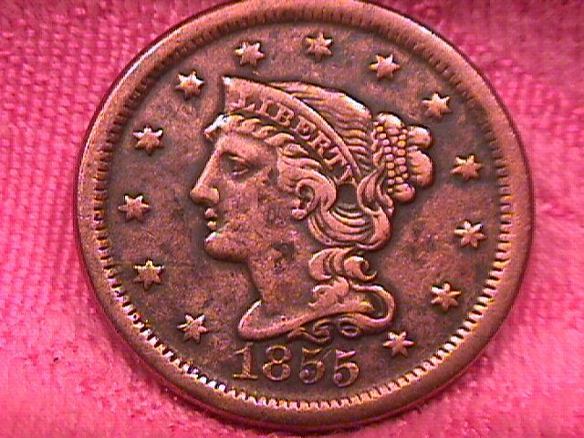 BRAIDED HAIR COPPER LARGE CENT CENT DATED 1850 VERY FINE -40
