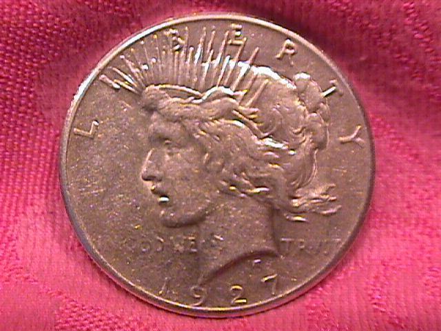 Peace Type Silver Dollar 1927 ALMOST UNCIRCULATED-50
