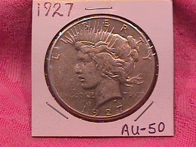 Peace Type Silver Dollar 1927 ALMOST UNCIRCULATED-50