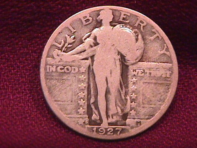 Standing Liberty Silver Quarter 1927-S Very Good-8 Condition