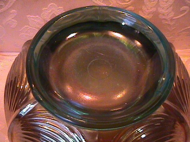 NORTHWOOD DRAPERY ROSE BOWL AQUA OPAL CARNIVAL GLASS