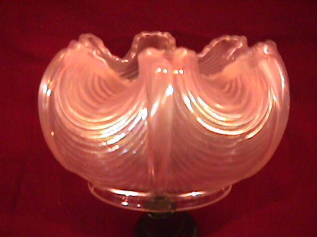 NORTHWOOD DRAPERY ROSE BOWL WHITE CARNIVAL GLASS