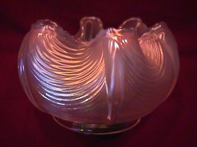 NORTHWOOD DRAPERY ROSE BOWL WHITE CARNIVAL GLASS