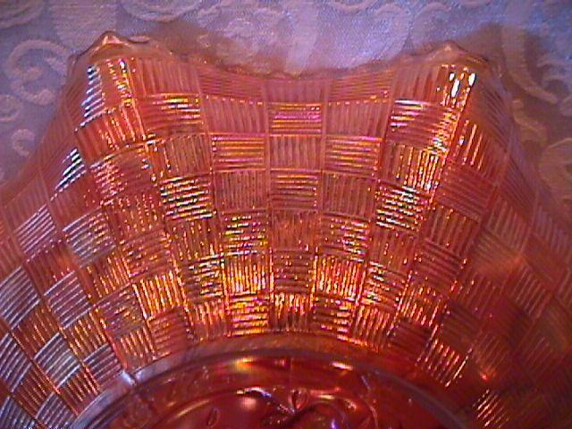 NORTHWOOD STRAWBERRY BOWL MARIGOLD CARNIVAL GLASS